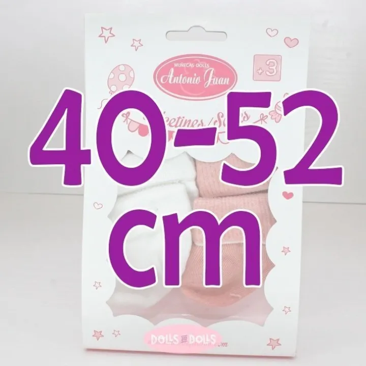 Accessoires pour poupée Antonio Juan 40-52 cm - Chaussettes blanches et roses douces