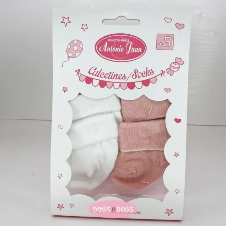 Accessoires pour poupée Antonio Juan 40-52 cm - Chaussettes blanches et roses douces