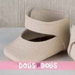 Compléments pour poupée Así 36 à 40 cm - Chaussons beiges pour poupée Guille, Koke et Nelly