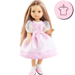 Ensemble pour poupée Paola Reina 32 cm - Las Amigas Articulée - Miriam - Robe à pois roses