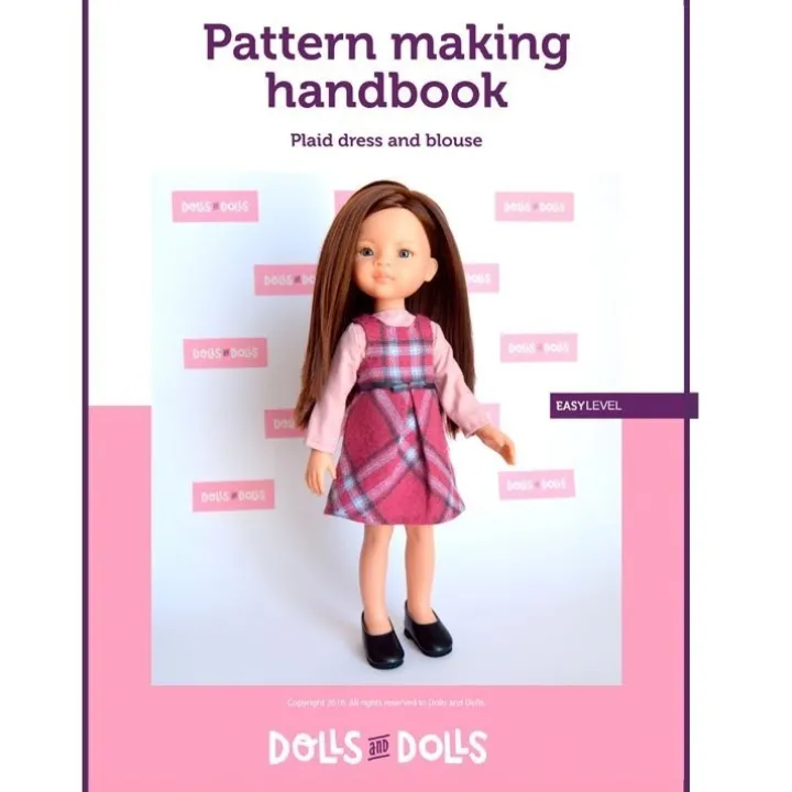 Patron téléchargeable Dolls And Dolls pour poupées Las Amigas - Robe à carreaux avec chemisier
