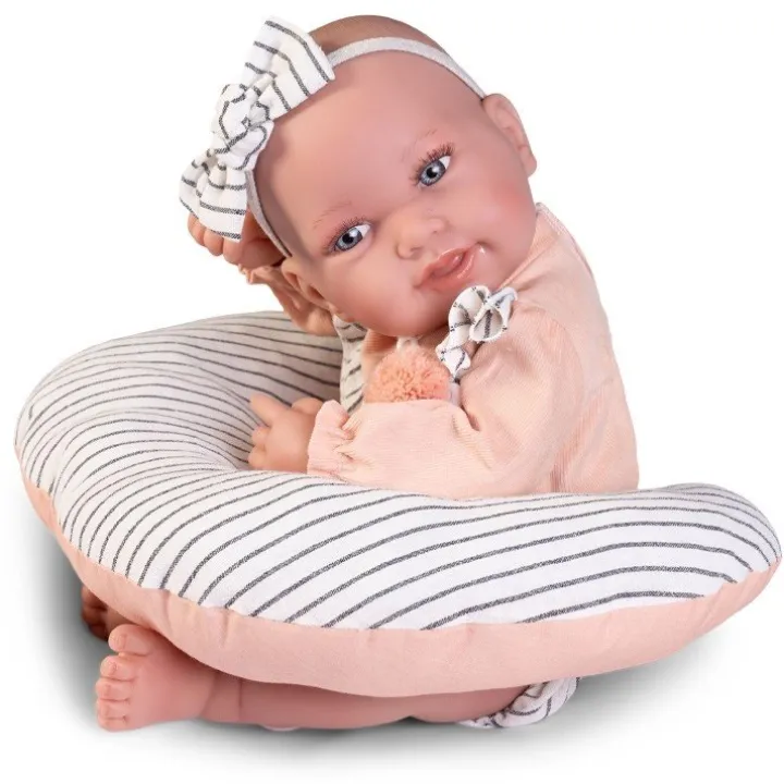 Poupée Antonio Juan 42 cm - Nouveau-né Pipa avec coussin d'allaitement