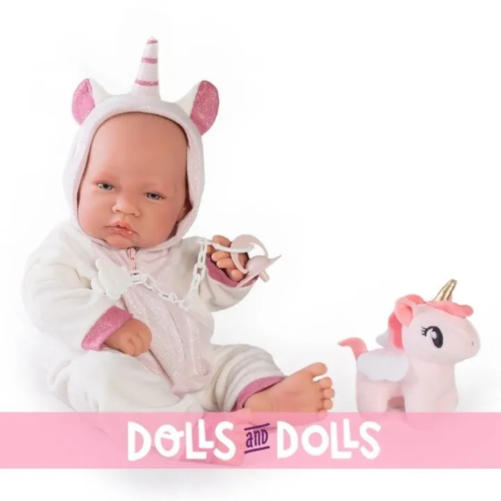 Poupée Antonio Juan 42 cm - Nouveau-né en costume de licorne