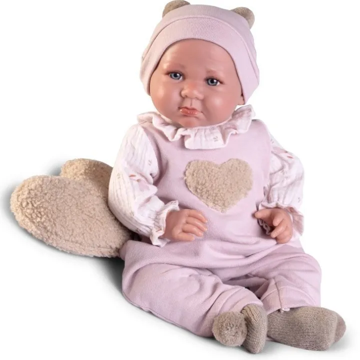 Poupée Antonio Juan 42 cm - Poids Spécial - Nouveau-né Luca avec coussin en forme de coeur