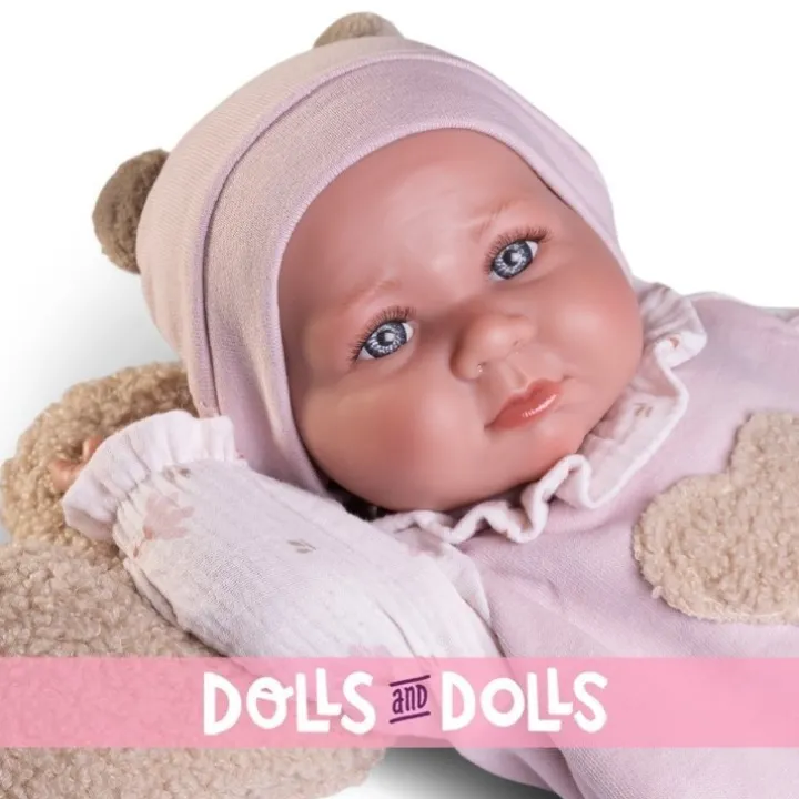 Poupée Antonio Juan 42 cm - Poids Spécial - Nouveau-né Luca avec coussin en forme de coeur
