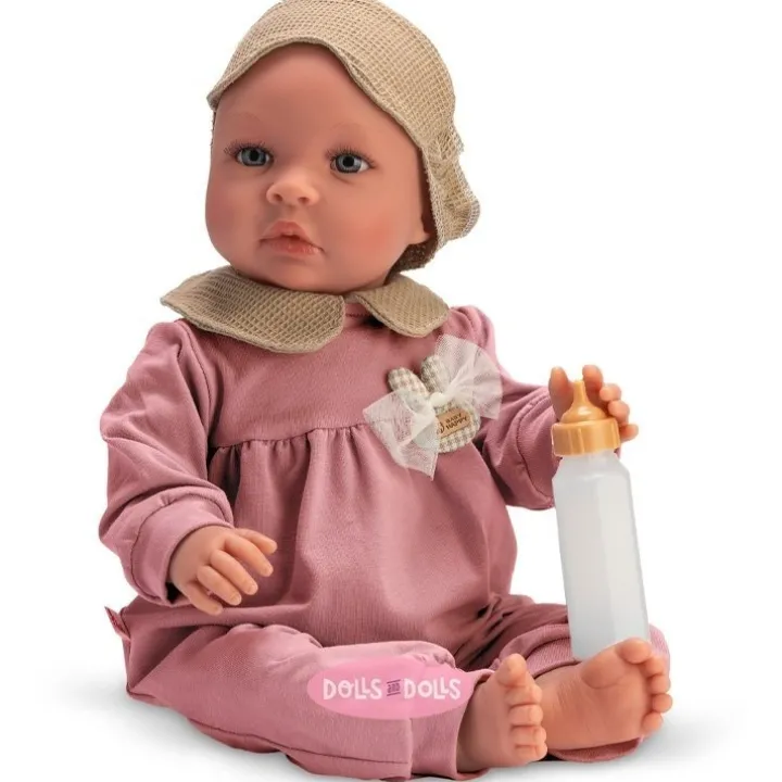 Poupée Así 46 cm - Leo en pyjama rose avec masque