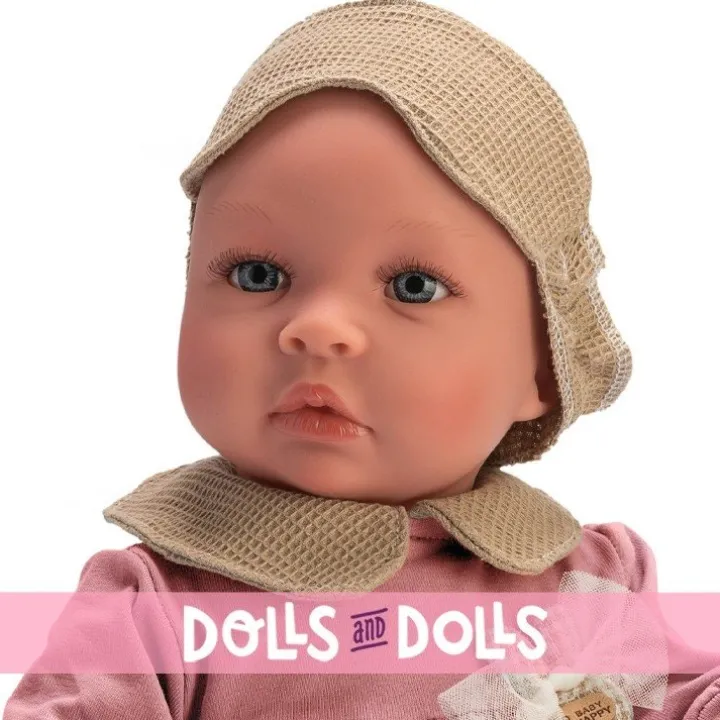 Poupée Así 46 cm - Leo en pyjama rose avec masque
