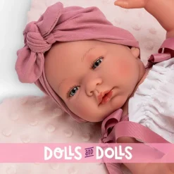 Poupée Así 43 cm - Maria avec grenouillère plumeti et ensemble de coussins fleuris