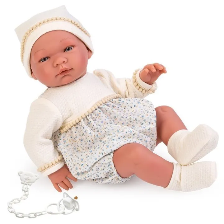 Poupée Así 43 cm - Pablo avec robe à fleurs bleu clair