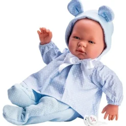 Poupée Así 43 cm - Pablo en robe bleu coeurs avec chapeau à oreilles