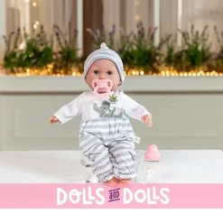 Poupée Berenguer Boutique 38 cm - La Newborn 30036 avec pyjama gris, biberon et tétine