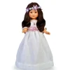 Poupée de collection Nancy 41 cm - Brune communion avec une couronne de fleurs