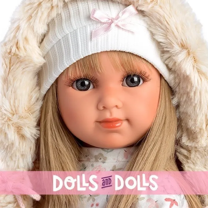 Poupée Llorens 35 cm - Elena avec robe à fleurs et veste à capuche