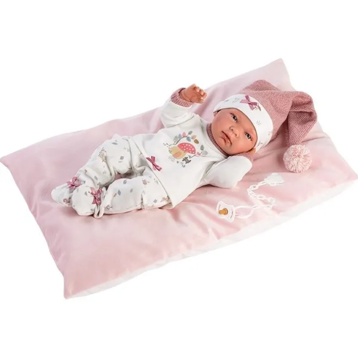 Poupée Llorens 40 cm - Nica nouveau-né avec un pyjama champignon