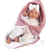 Poupée Llorens 40 cm - Nouveau-né Heidi crybaby avec couverture