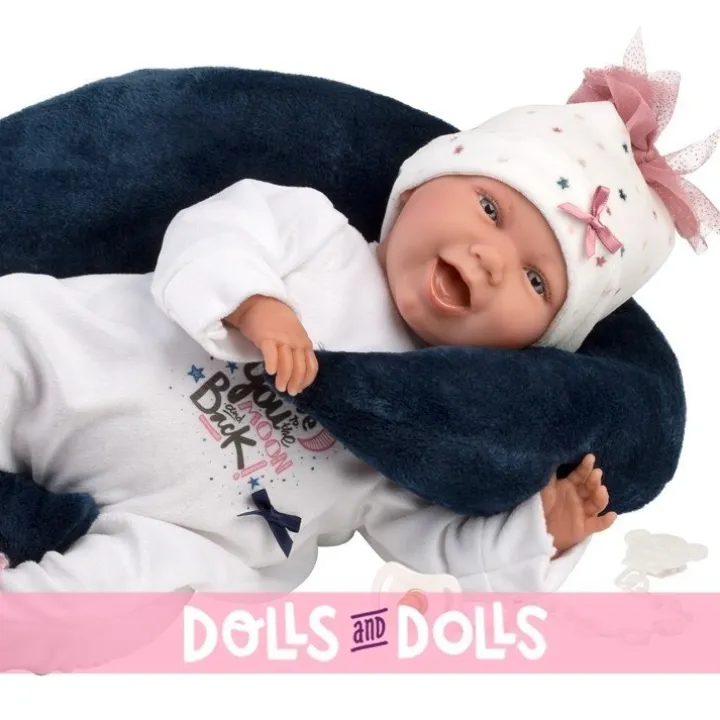 Poupée Llorens 40 cm -Nouveau-né Mimi sourit avec coussin de lune