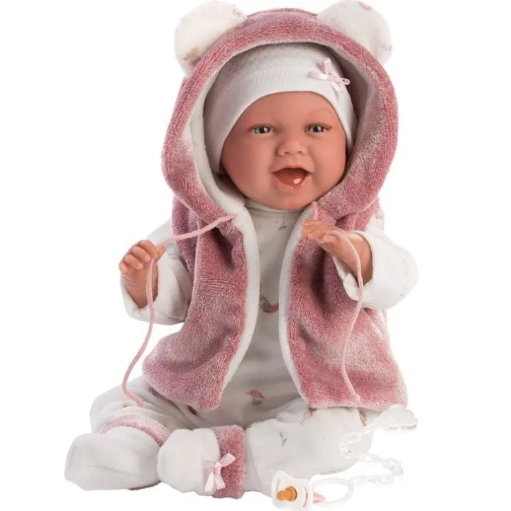 Poupée Llorens 42 cm - Nouveau-né Mimi Smiles avec veste rose