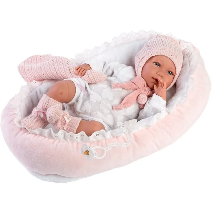 Poupée Llorens 40 cm - Nouveau-né Mimi crybaby avec berceau