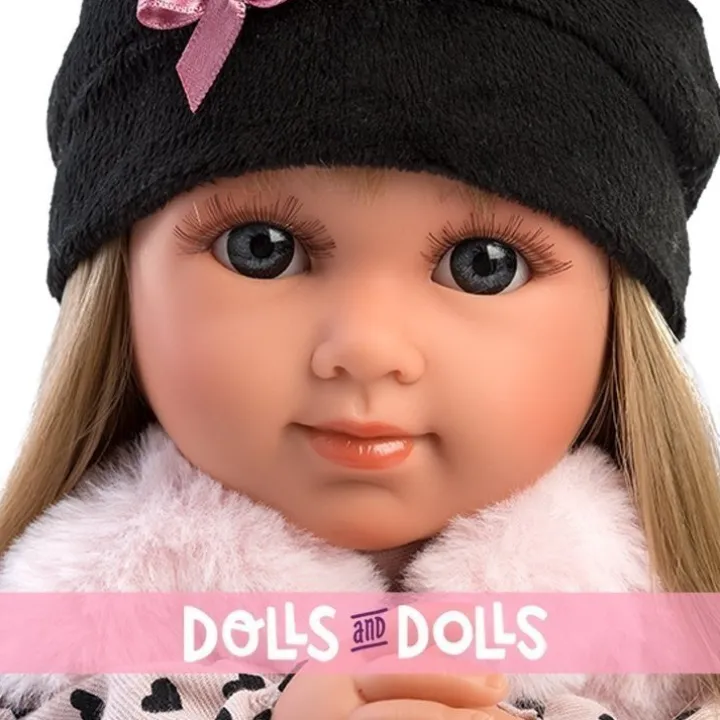 Poupée Llorens 35 cm - Robe et gilet Elena avec des coeurs