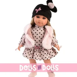 Poupée Llorens 35 cm - Robe et gilet Elena avec des coeurs