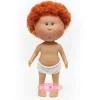 Poupée Nines d'Onil 23 cm - Little Mio aux cheveux roux bouclés et aux yeux gris - Sans vêtements