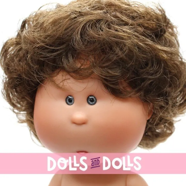 Poupée Nines d'Onil 23 cm - Little Mio aux cheveux bruns ondulés - Sans vêtements