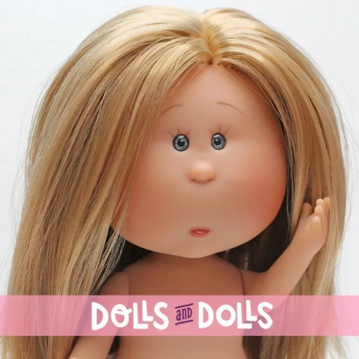 Poupée Nines d'Onil 23 cm - Little Mia blonde aux cheveux lisses - Sans vêtements
