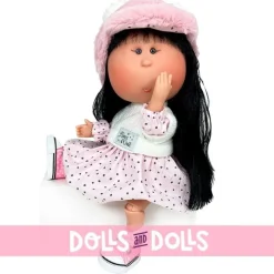 Poupée Nines d'Onil 30 cm - Mia ARTICULÉE - asiatique avec robe et chapeau à pois