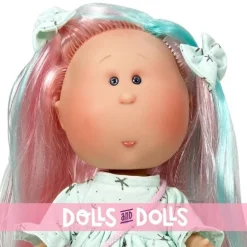 Poupée Nines d'Onil 30 cm - Mia ARTICULÉE - aux cheveux roses et aux mèches bleues avec une robe à étoiles
