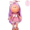 Poupée Nines d'Onil 30 cm - Mia ARTICULÉE - avec des cheveux lilas et une robe rose
