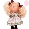 Poupée Nines d'Onil 30 cm - Mia ARTICULÉE - avec des cheveux roses et une robe à carreaux