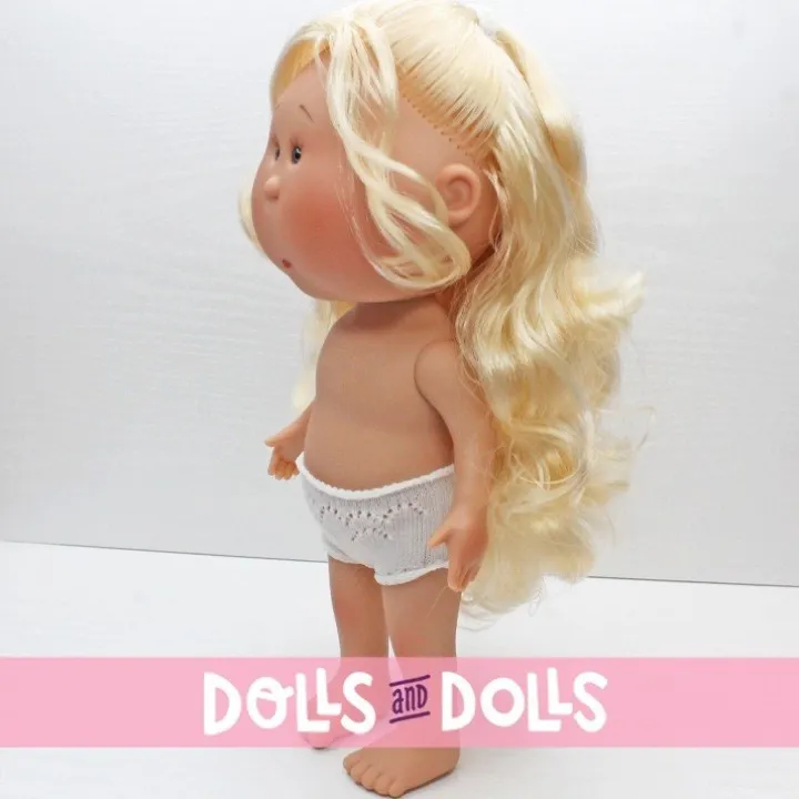 Poupée Nines d'Onil 30 cm - Mia avec des cheveux blonds ondulés - Sans vêtements