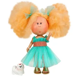 Poupée Nines d'Onil 30 cm - Mia Cotton avec cheveux orange et mascotte