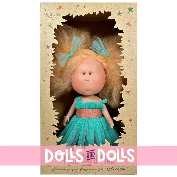 Poupée Nines d'Onil 30 cm - Mia Cotton avec cheveux orange et mascotte