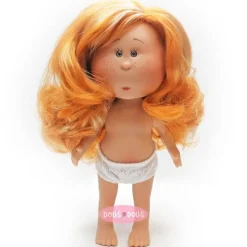 Poupée Nines d'Onil 23 cm - Petite Mia aux cheveux roux ondulés avec mèches - Sans vêtements