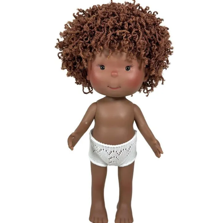 Poupée Nines d'Onil 30 cm - Pippa avec des cheveux afro bruns et des yeux bruns - Sans vêtements