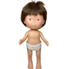 Poupée Nines d'Onil 30 cm - Pippo aux cheveux bruns raides et yeux gris - Sans vêtements