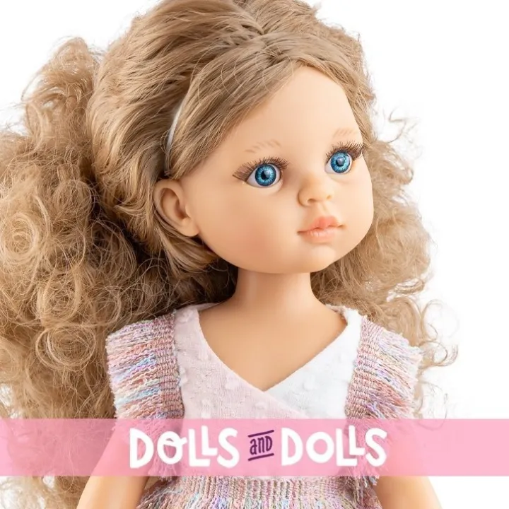 Poupée Paola Reina 32 cm - Las Amigas - María José dans une robe rose avec des couleurs