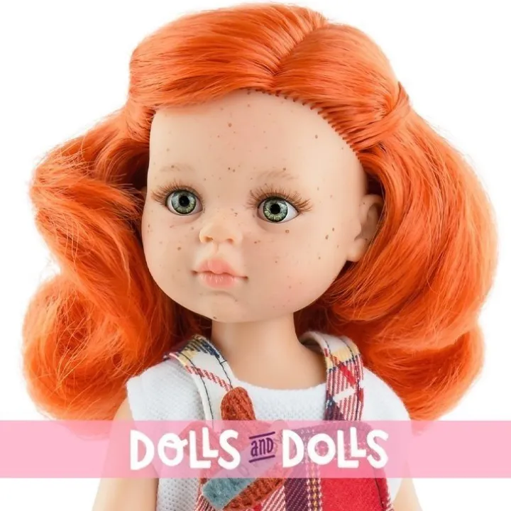 Poupée Paola Reina 32 cm - Las Amigas Funky - Fina en chasuble à carreaux rouges