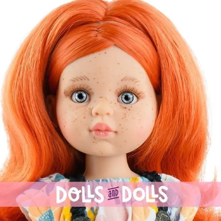 Poupée Paola Reina 32 cm - Las Amigas - Maribel avec pichi en denim et t-shirt à fleurs