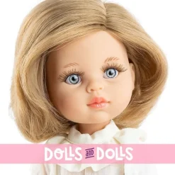 Poupée Paola Reina 32 cm - Las Amigas Articulée - Carla en robe blanche brodée de fleurs