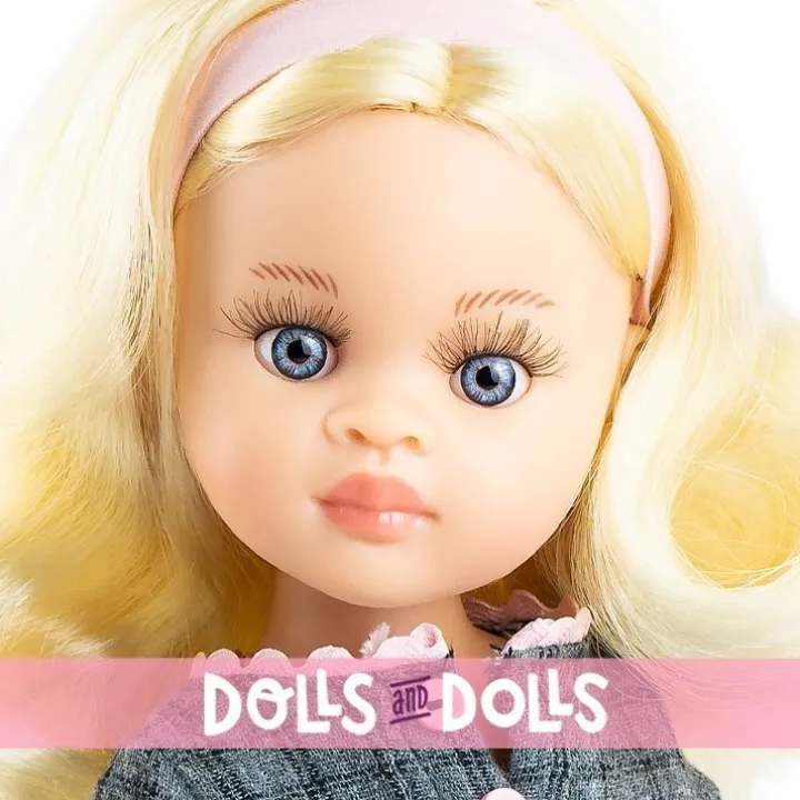 Poupée Paola Reina 32 cm - Las Amigas - Laura dans une robe grise à carreaux
