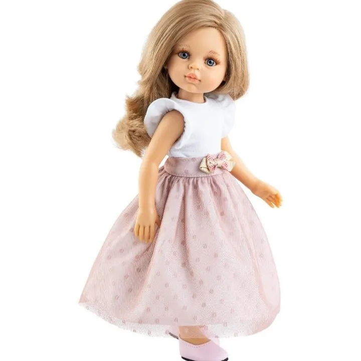 Poupée Paola Reina 32 cm - Las Amigas - Ana en robe blanche-rose à pois