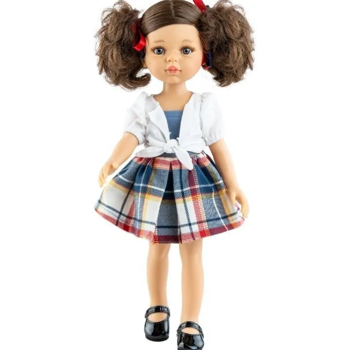 Poupée Paola Reina 32 cm - Las Amigas - Pepi en robe et veste à carreaux