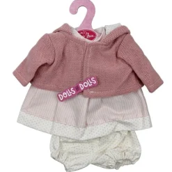 Tenue de poupée Antonio Juan 33-34 cm - Ensemble pois et rayures roses avec veste