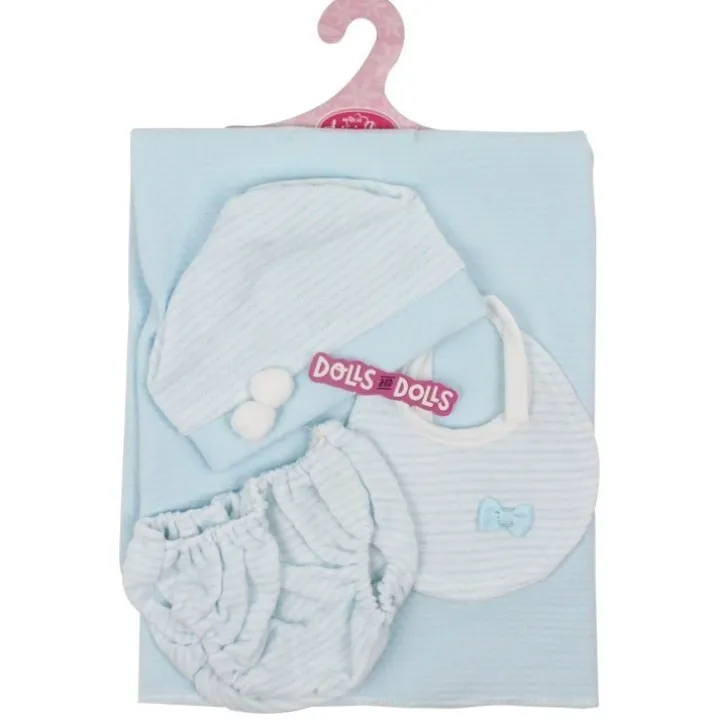Tenue de poupée Antonio Juan 40-42 cm - Ensemble bleu avec couverture, culotte, chapeau et bavoir