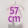 Tenue de poupée Así 57 cm - Robe en piqué aubergine avec devant fleuri "Martina" pour poupée Pepa