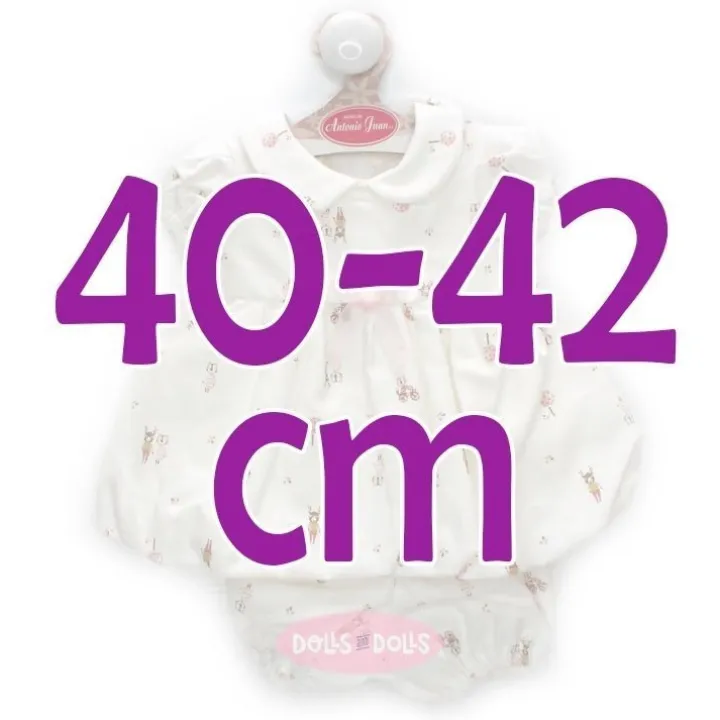 Tenue pour poupée Antonio Juan 40-42 cm - Ensemble blanc avec imprimé animalier