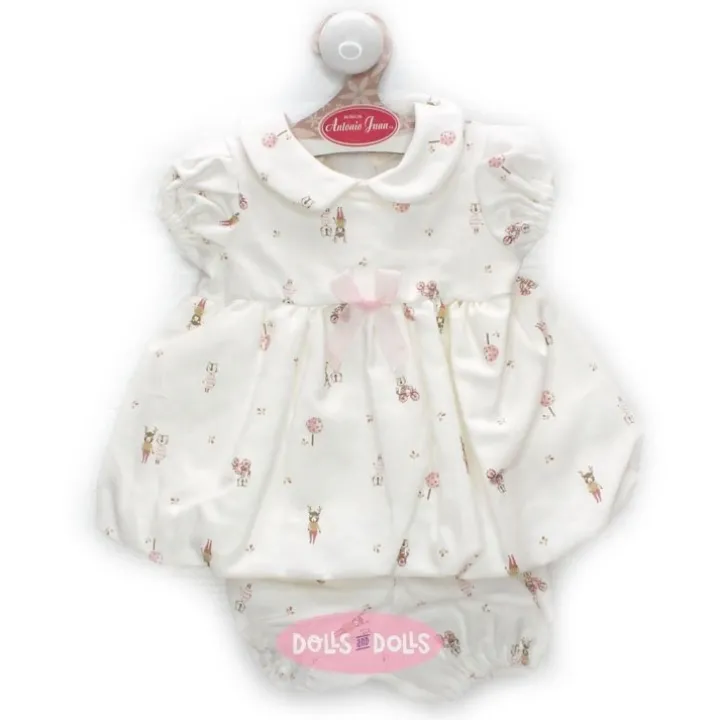 Tenue pour poupée Antonio Juan 40-42 cm - Ensemble blanc avec imprimé animalier