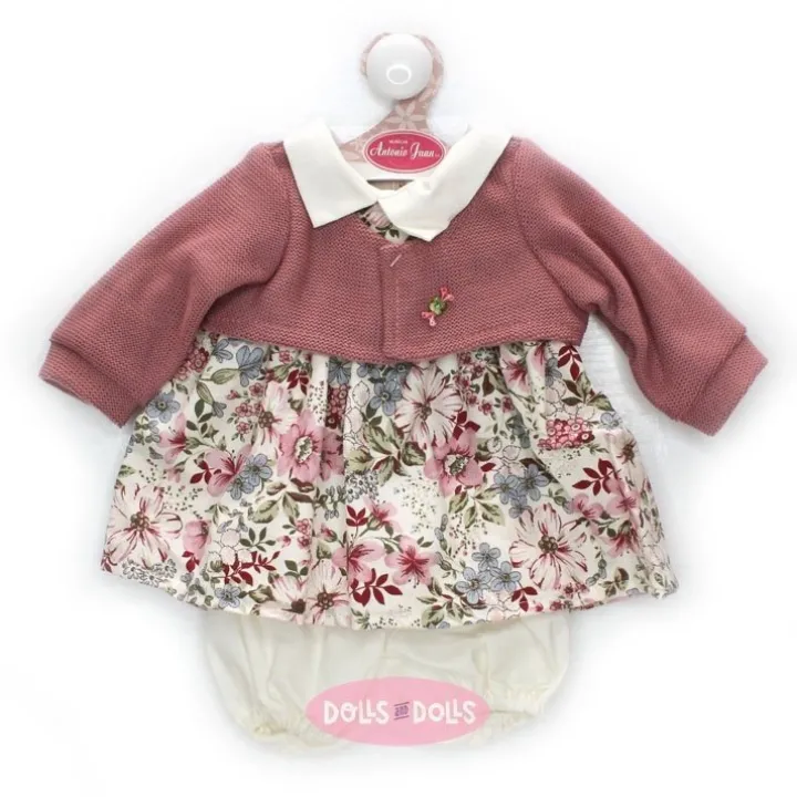 Tenue pour poupée Antonio Juan 40-42 cm - Robe florale et veste en laine